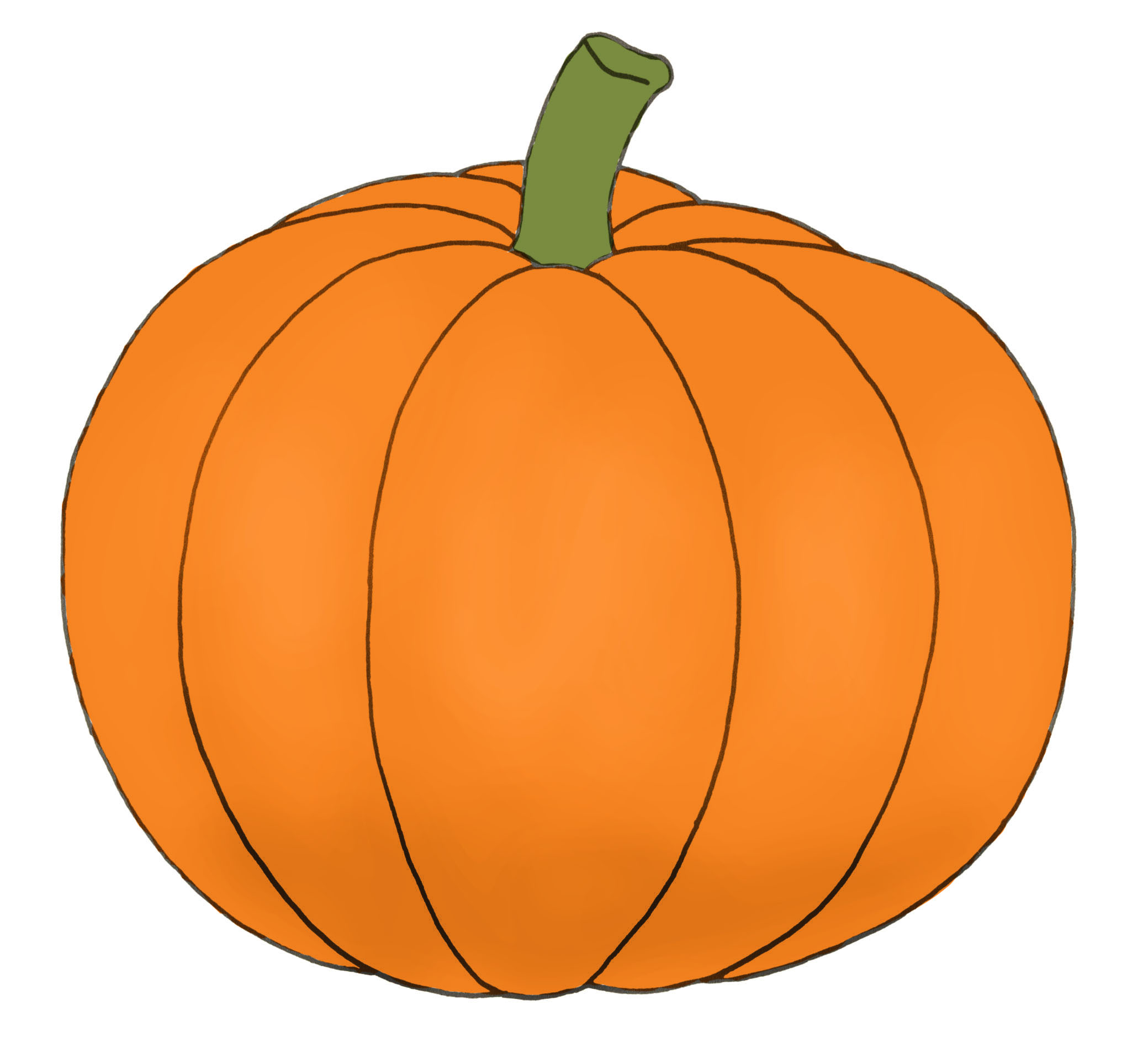 Easy Pumpkin Drawing 