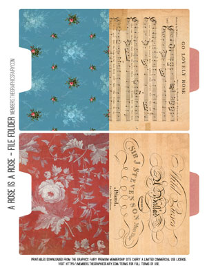 A Rose is a Rose assorted printable File Folders
