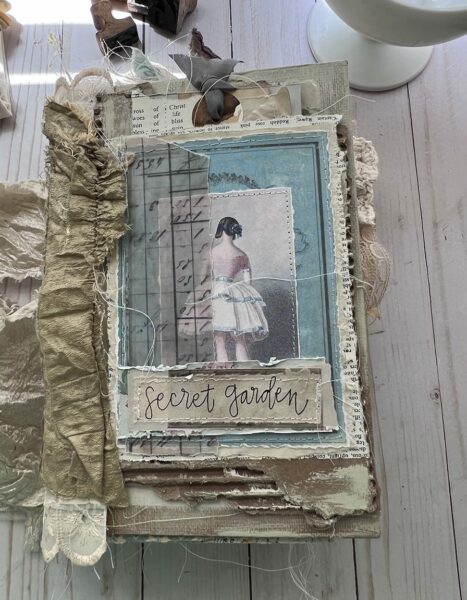 Junk journal cover with dancer