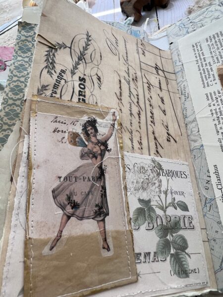 Junk journal spread with fairy