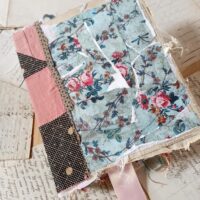 Junk journal with blue floral cover