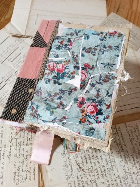 jUNK JOURNAL WITH BLUE FLORAL COVER