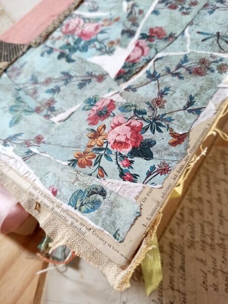 Junk journal swith blue floral cover