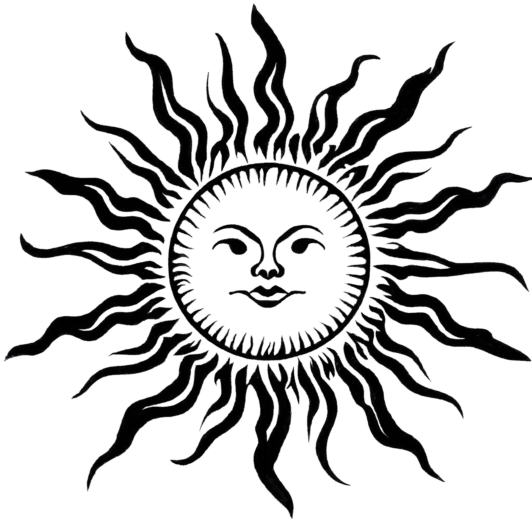 black and white sun