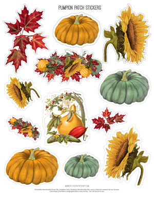 Pumpkin Patch assorted printable stickers