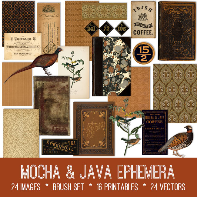 Mocha & Java Ephemera Vintage Images