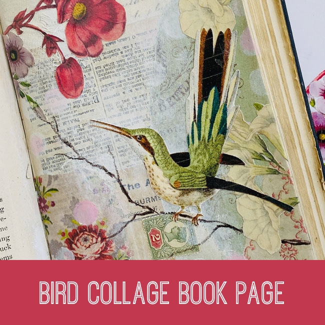Bird Collage Book Page Craft Tutorial