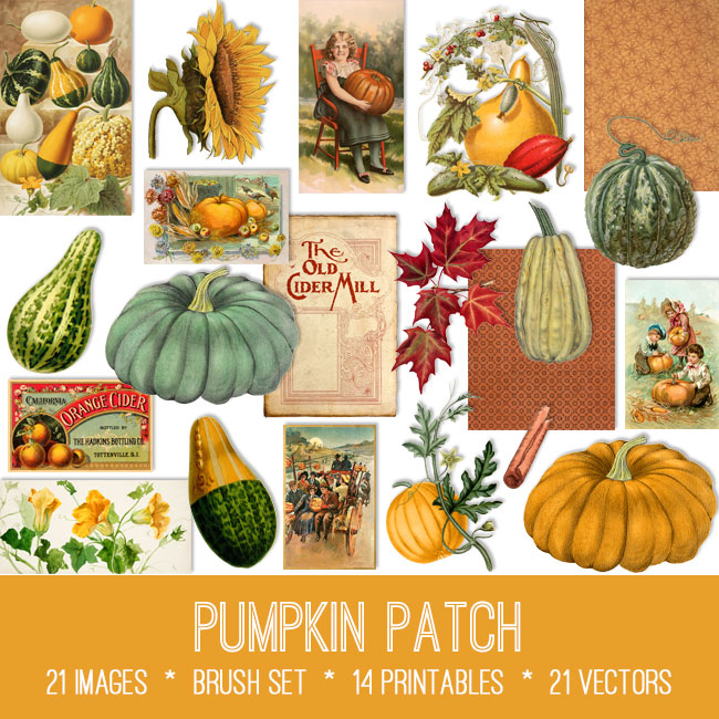 Pumpkin Patch ephemera bintage images