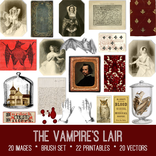 Vampire's Lair Ephemera Vintage Images