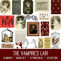 Vintage Vampire's Lair Ephemera Bundle