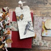 Junk journal cover with bird image
