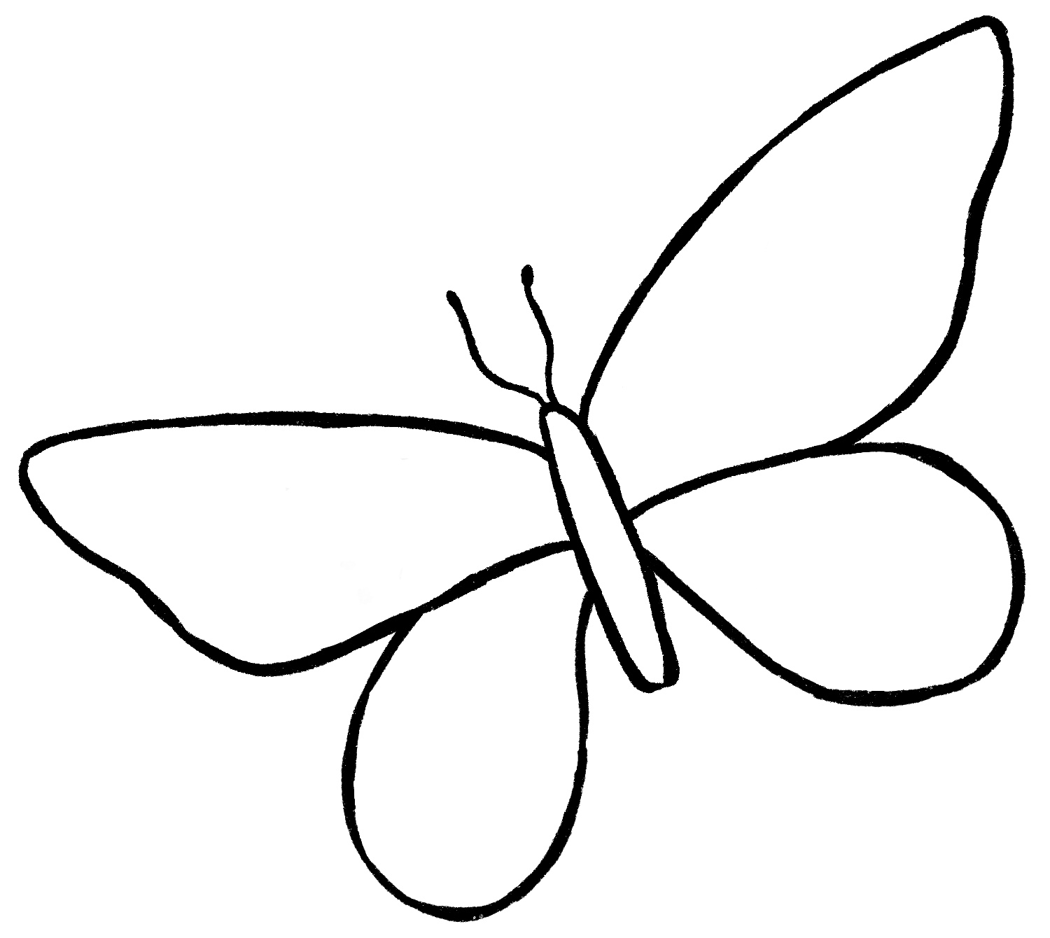 Easy How to Draw Butterfly Tutorial Video and Coloring Page