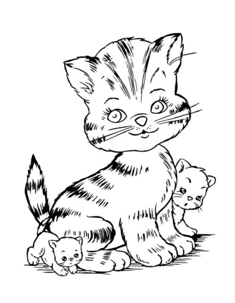 8 Cat Coloring Pages! - The Graphics Fairy