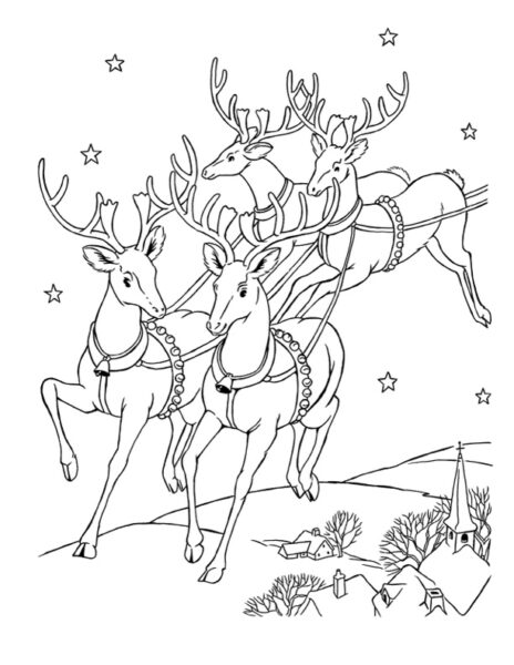  reindeer coloring sheet