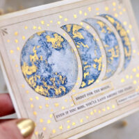 blue moon card with gold