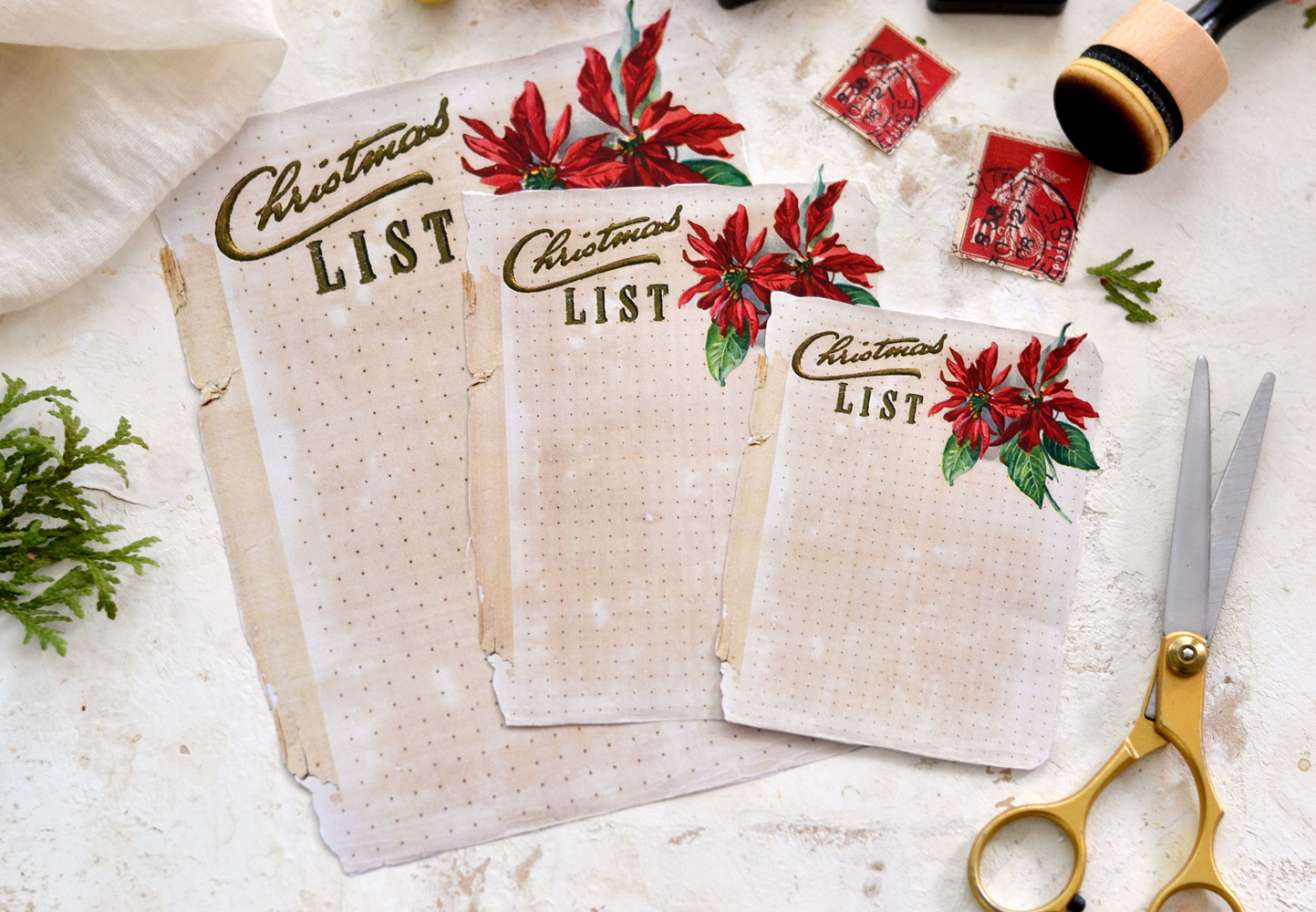 dotted christmas list - 3 sizes 