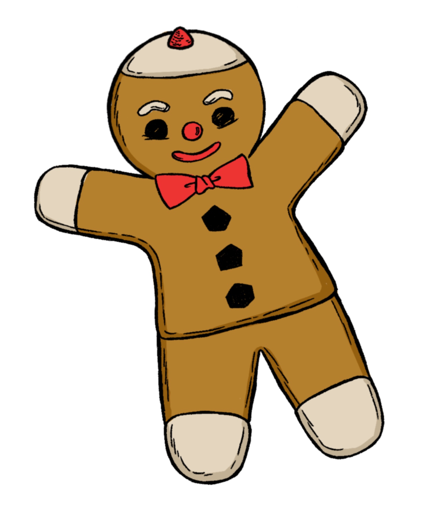 How to Draw a Gingerbread Man {5 Easy Steps}! - The Graphics Fairy