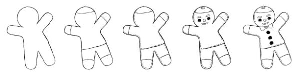 how to draw gingerbread man