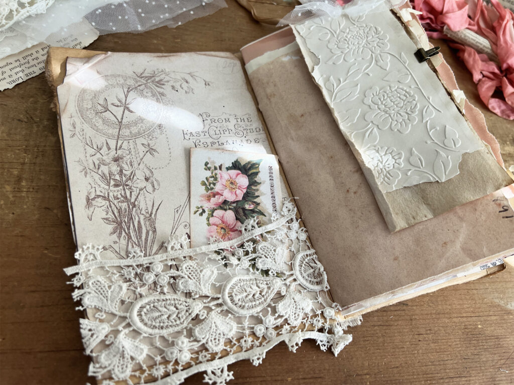 journal with embossed flowers