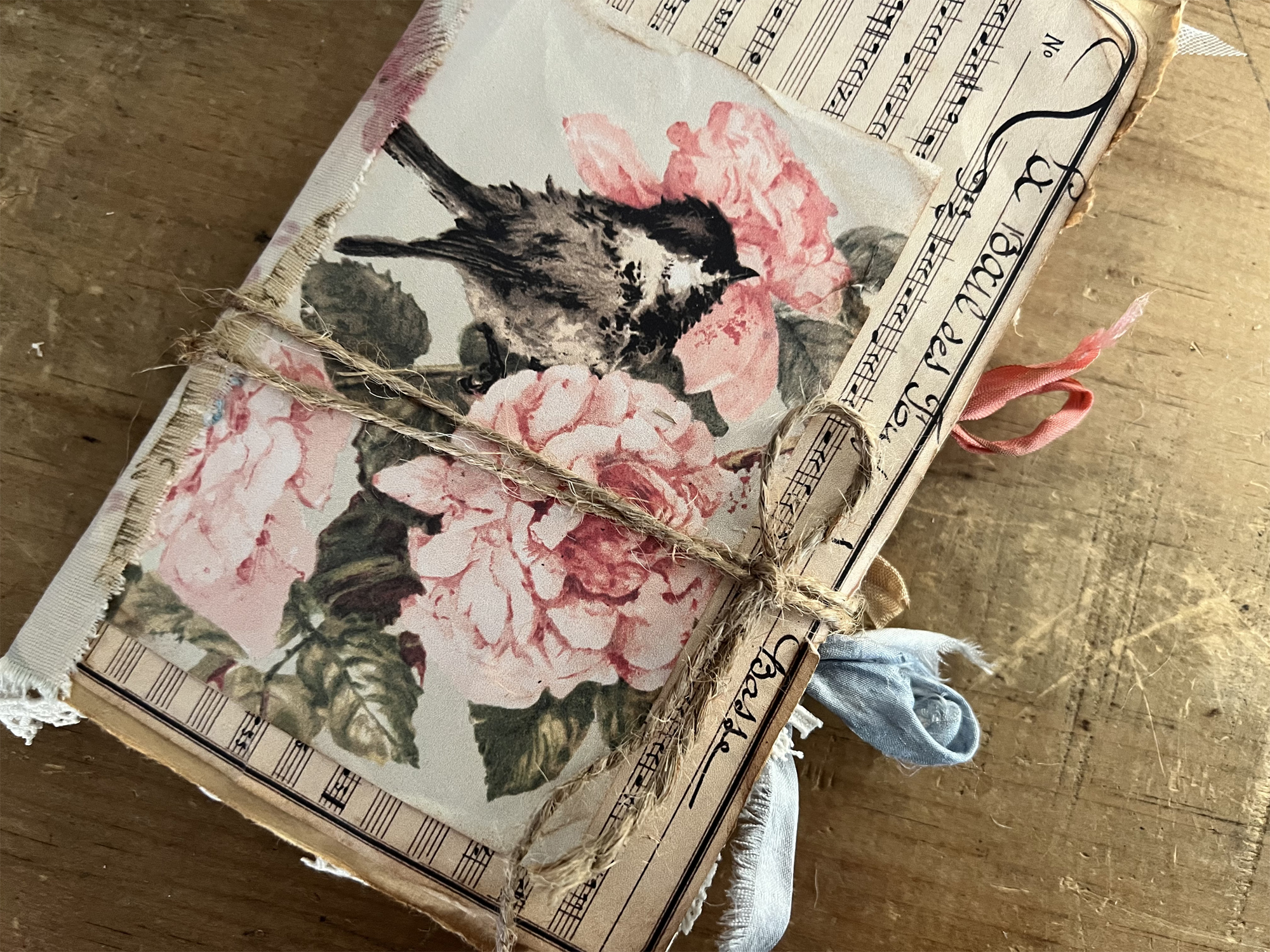 Make Your Own Journaling Cards with Music Paper, Ribbon and