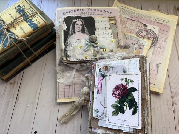 Junk journal cover with bride image