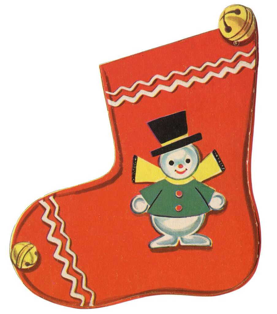 1950's Vintage Christmas Image of Stocking