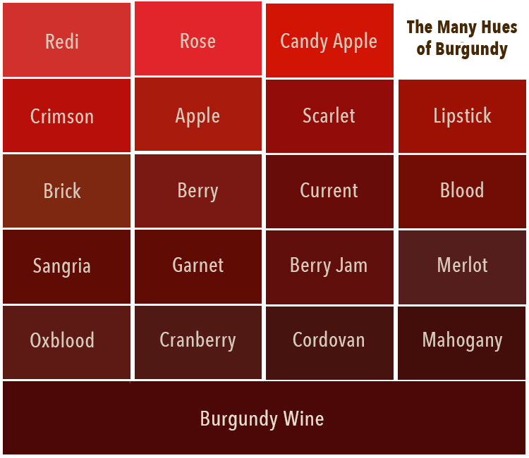 50 Shades Of Burgundy Color (Names, HEX, RGB CMYK Codes), 48% OFF