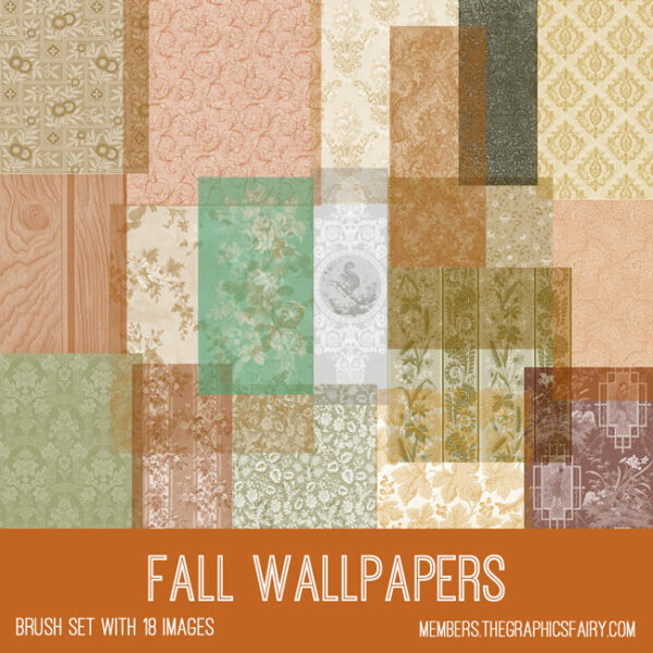 Vintage Fall Wallpapers Ephemera Brush Set