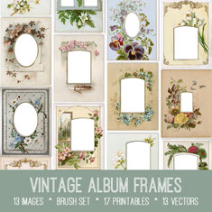 Vintage Album Frames Ephemera Bundle