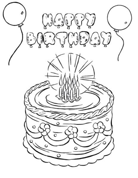 4 Cake Coloring Pages! - The Graphics Fairy