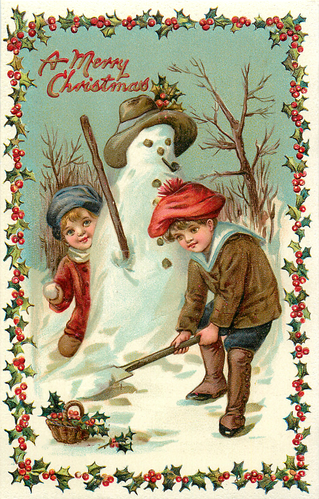 Christmas Boys Snowman Image