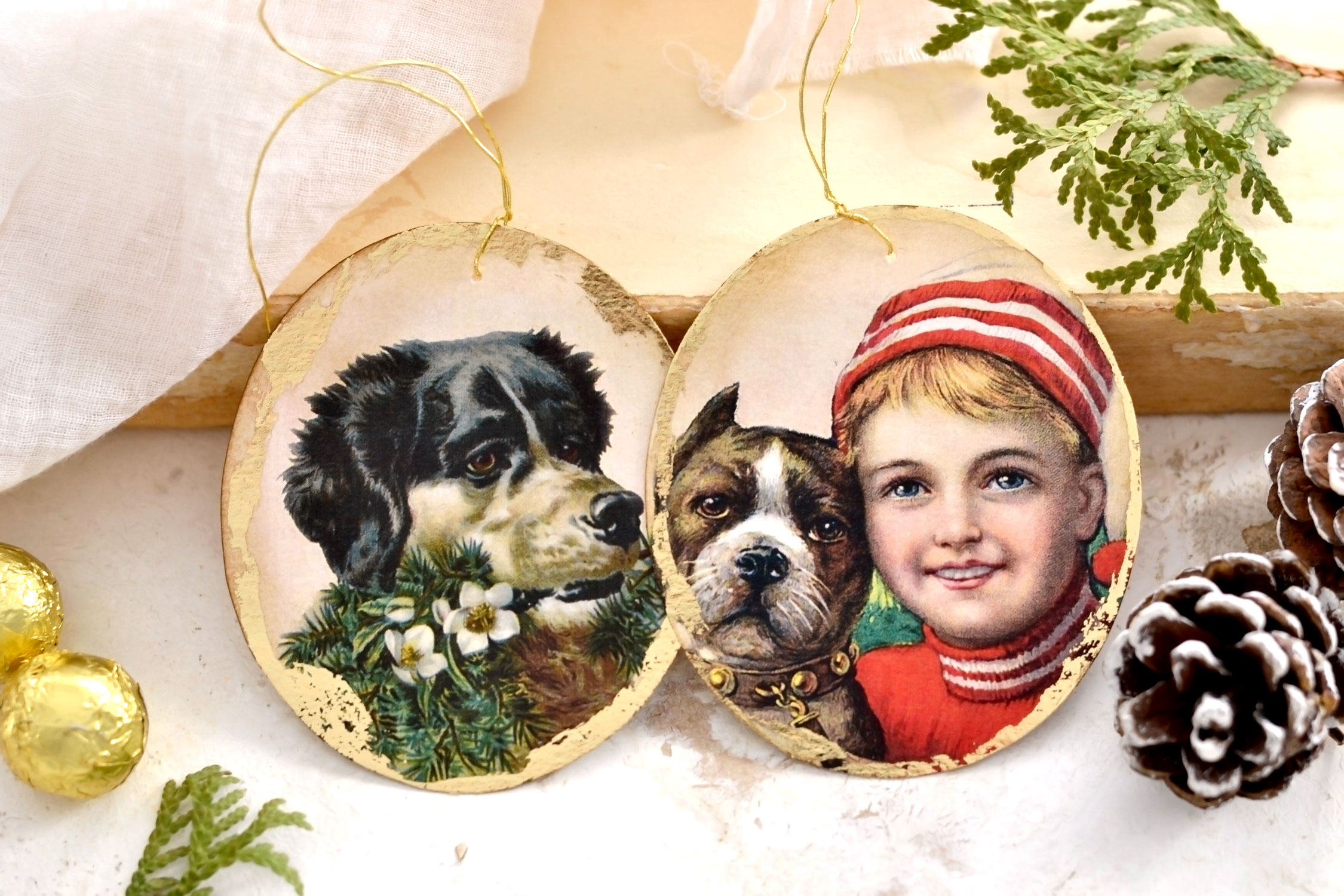 Christmas dog medallions