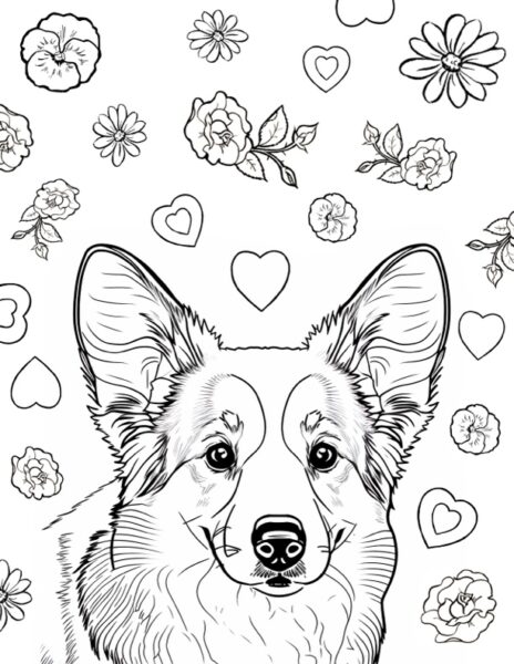 corgi coloring page