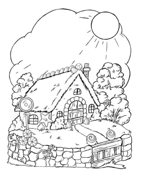 gingerbread house coloring pages