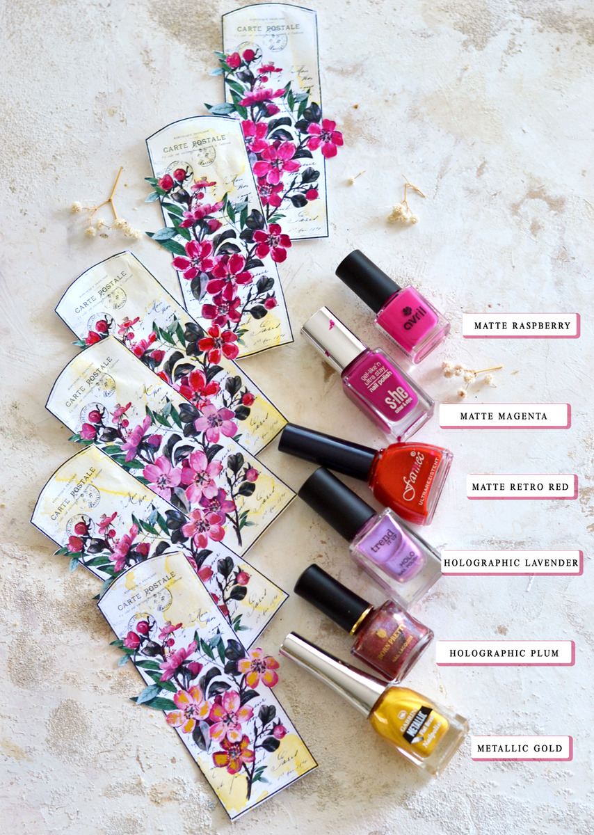 gift tags with nail polish colors