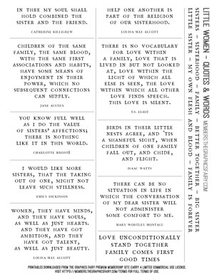 Little Women assorted printable quotes and words