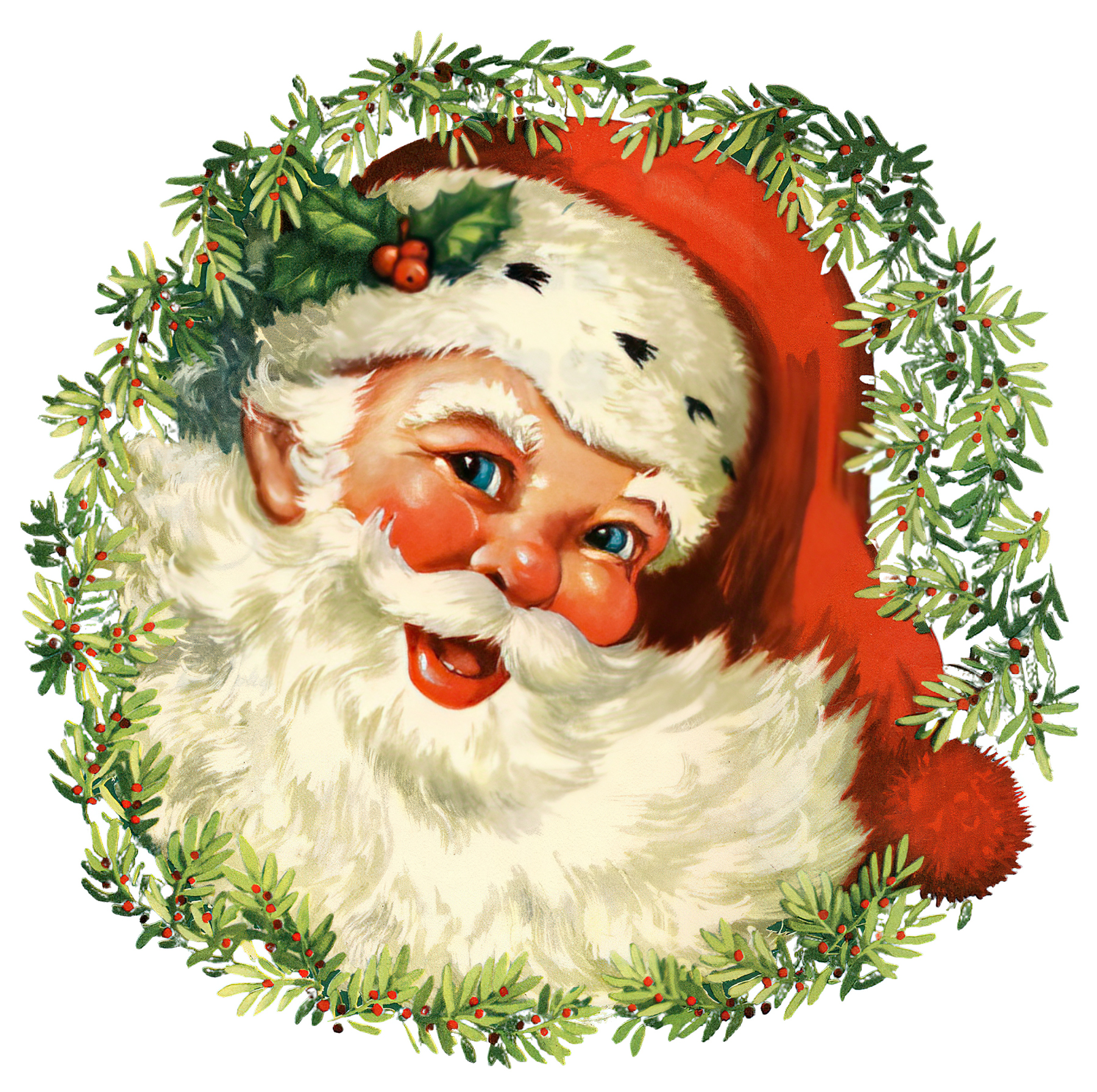 10 Free Vintage Santa Clipart! - The Graphics Fairy