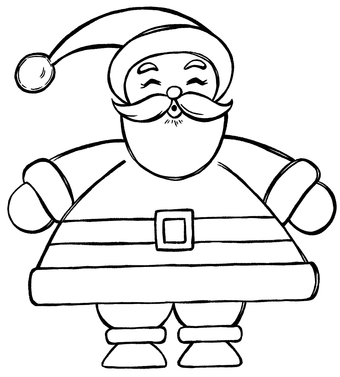 Drawing Easy Christmas Santa Claus, HD Png Download - vhv