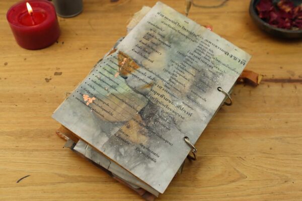 Junk journal cover with stains