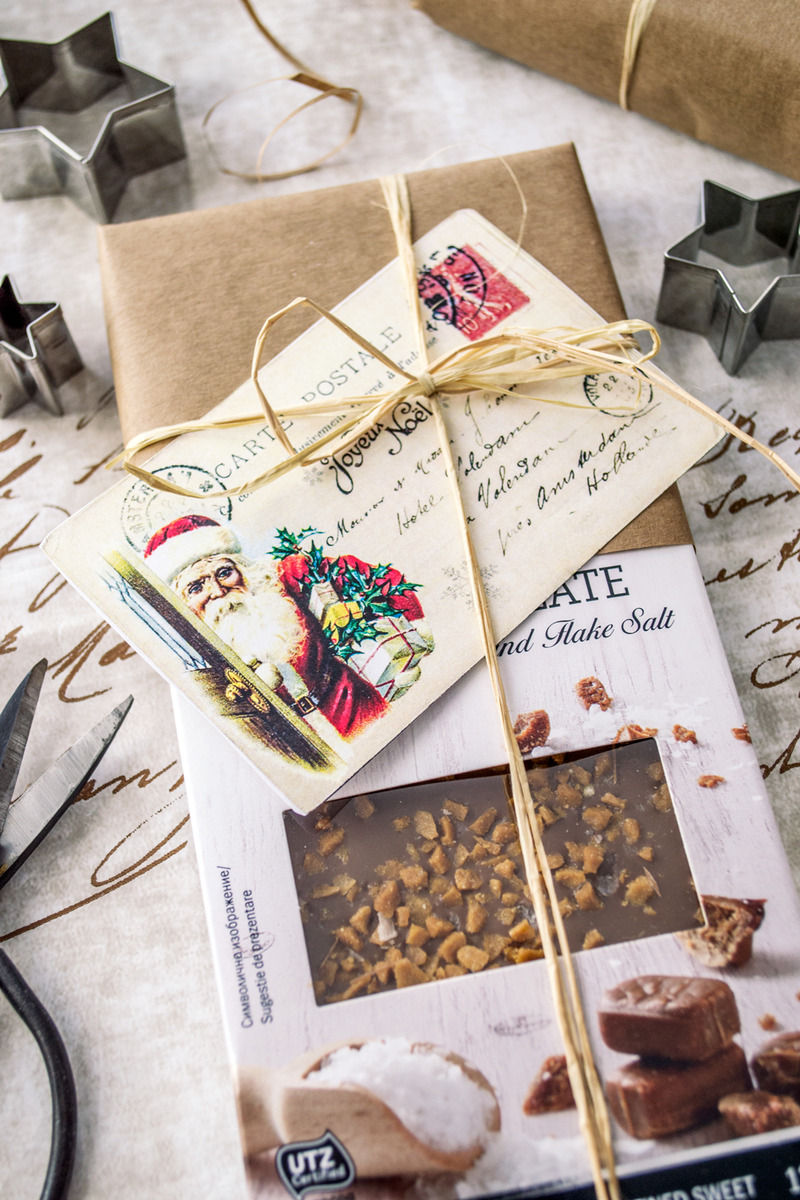 christmas postcard gift box with pastry