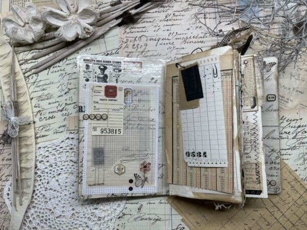 Junk journal inside cover with pocket