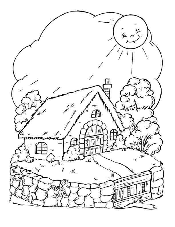 inside house coloring pages