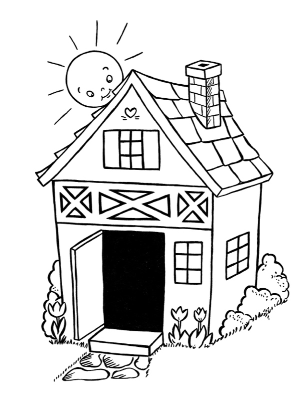 4 House Coloring Pages The Graphics Fairy   House Coloring Page3 72DPI GraphicsFairy 