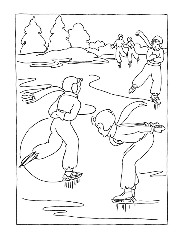 kids beautiful ice dancers coloring pages