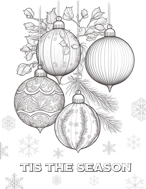 Holiday Ornaments Activity page