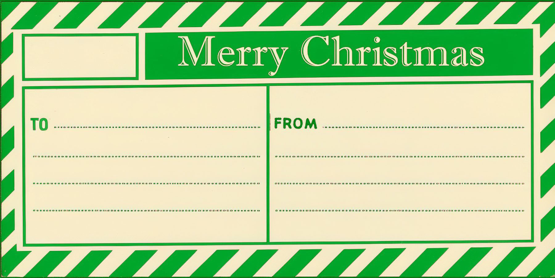 Green Christmas Postage Label