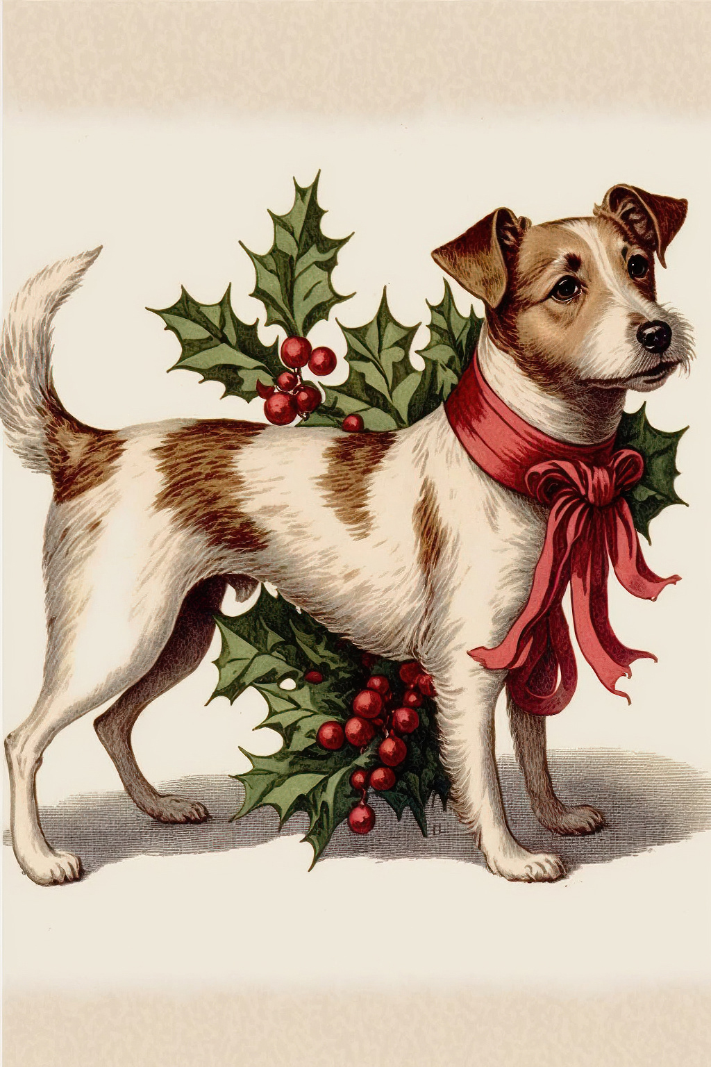 vintage christmas cards dogs