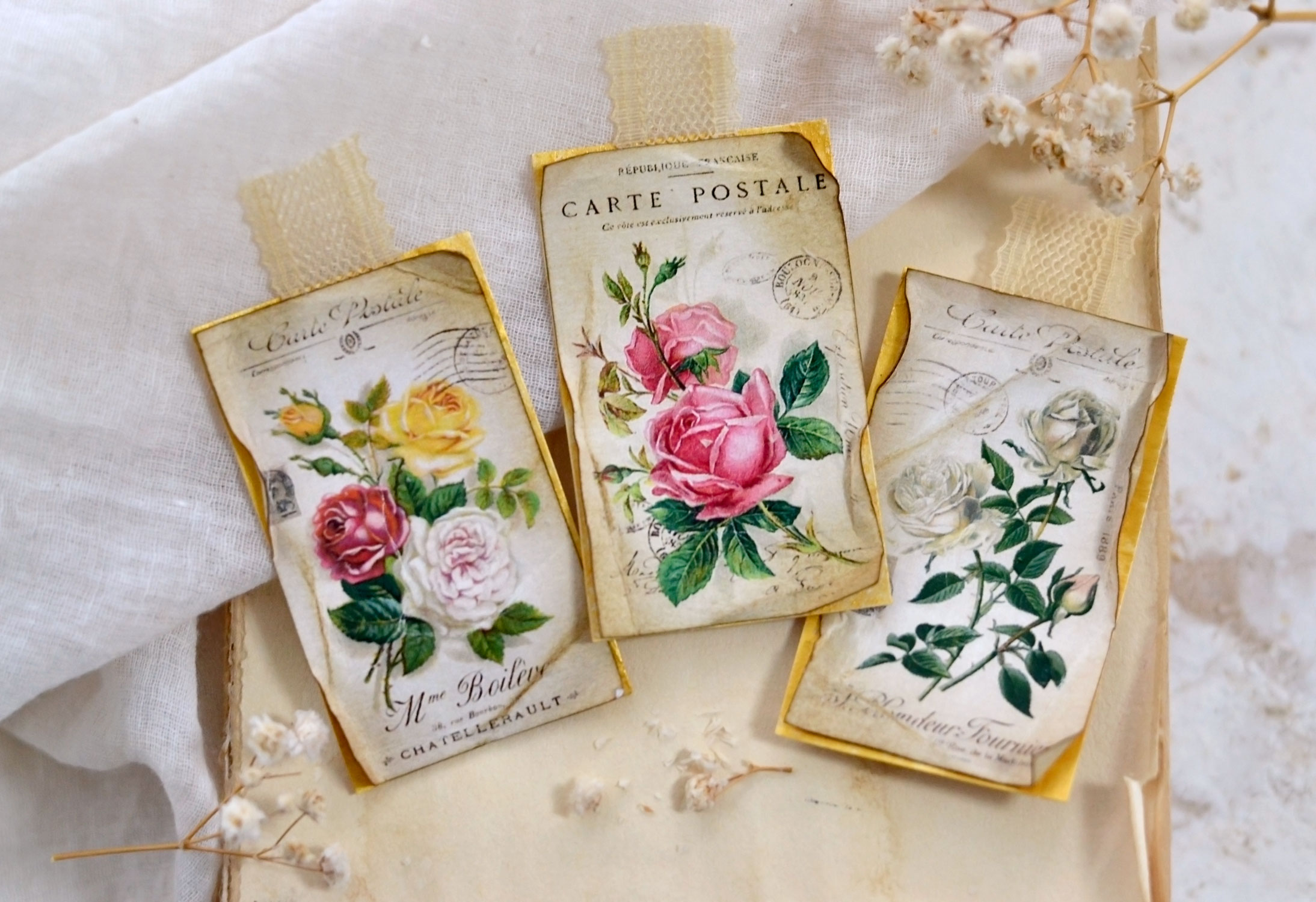 small rose tags