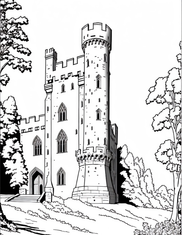 castle tower coloring pages