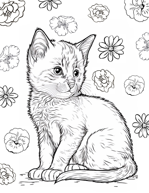 coloring pages of kitties